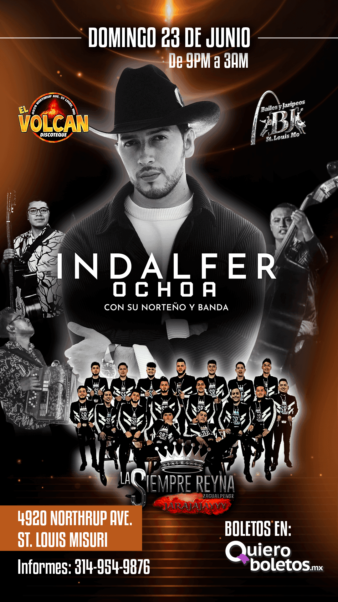 Indalfer Ochoa con su Norteño y Banda en El Volcán Discoteque