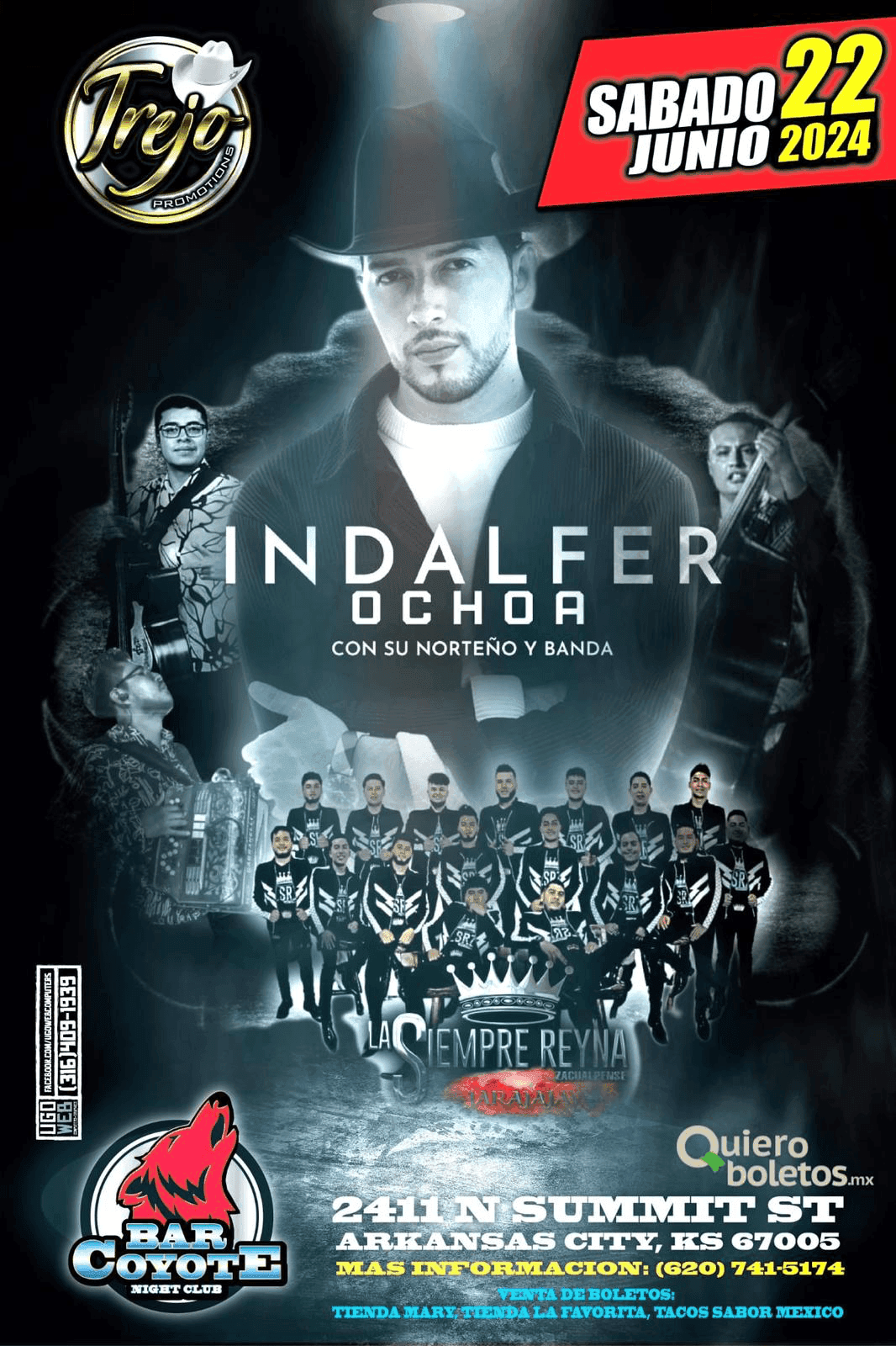Indalfer Ochoa con su Norteño y Banda en Bar Coyote Night Club