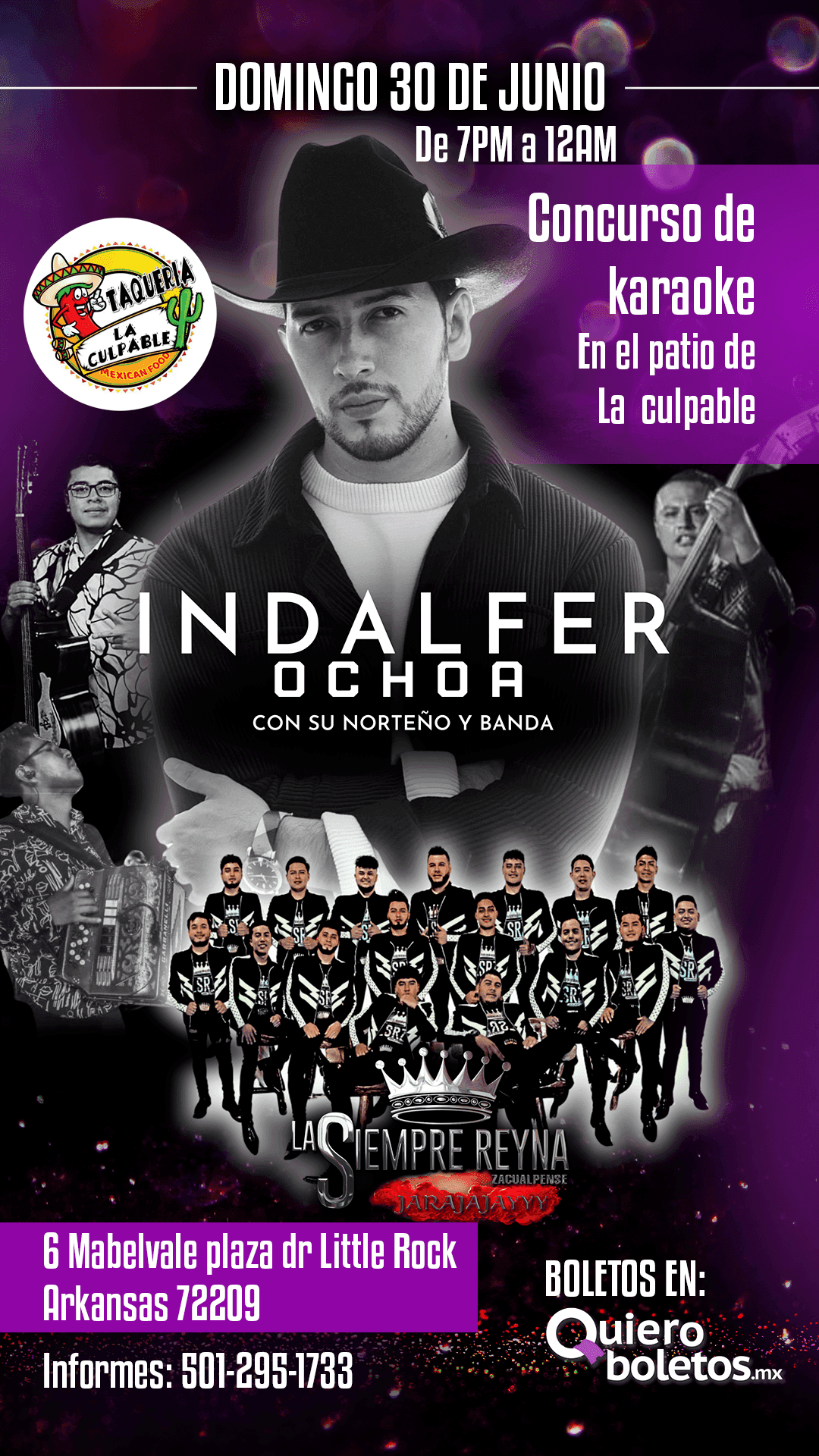Indalfer Ochoa con su Norteño y Banda en Taqueria La Culpable